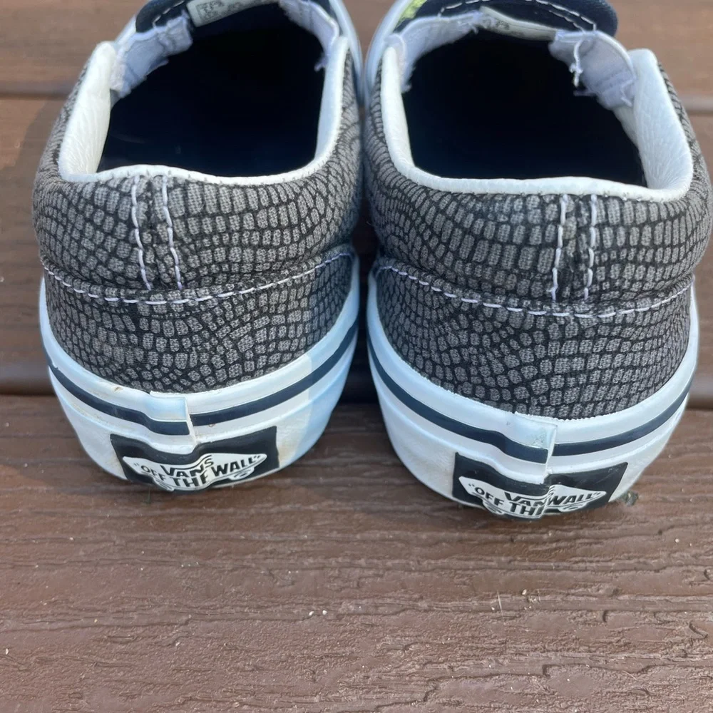 Vans Kids Slip-On Sneakers - Navy with Dinosaur Print - Picture 4 of 5